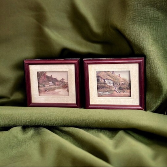 Vintage Pair of John Ellam Studios Framed De'coupage Art - Picture 15 of 15